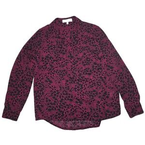 Women's Maroon And Black Snakeskin Pattern Blouse. Fever Brand Size Medium‎